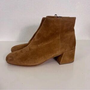 Vince Camel Colored Leather Suede Low Heel Booties